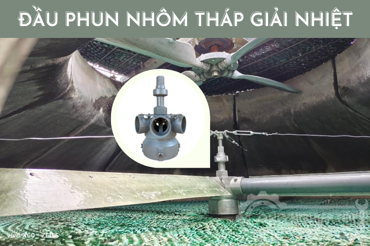 Đầu phun nhôm tháp giải nhiệt nước sau khi lắp đặt